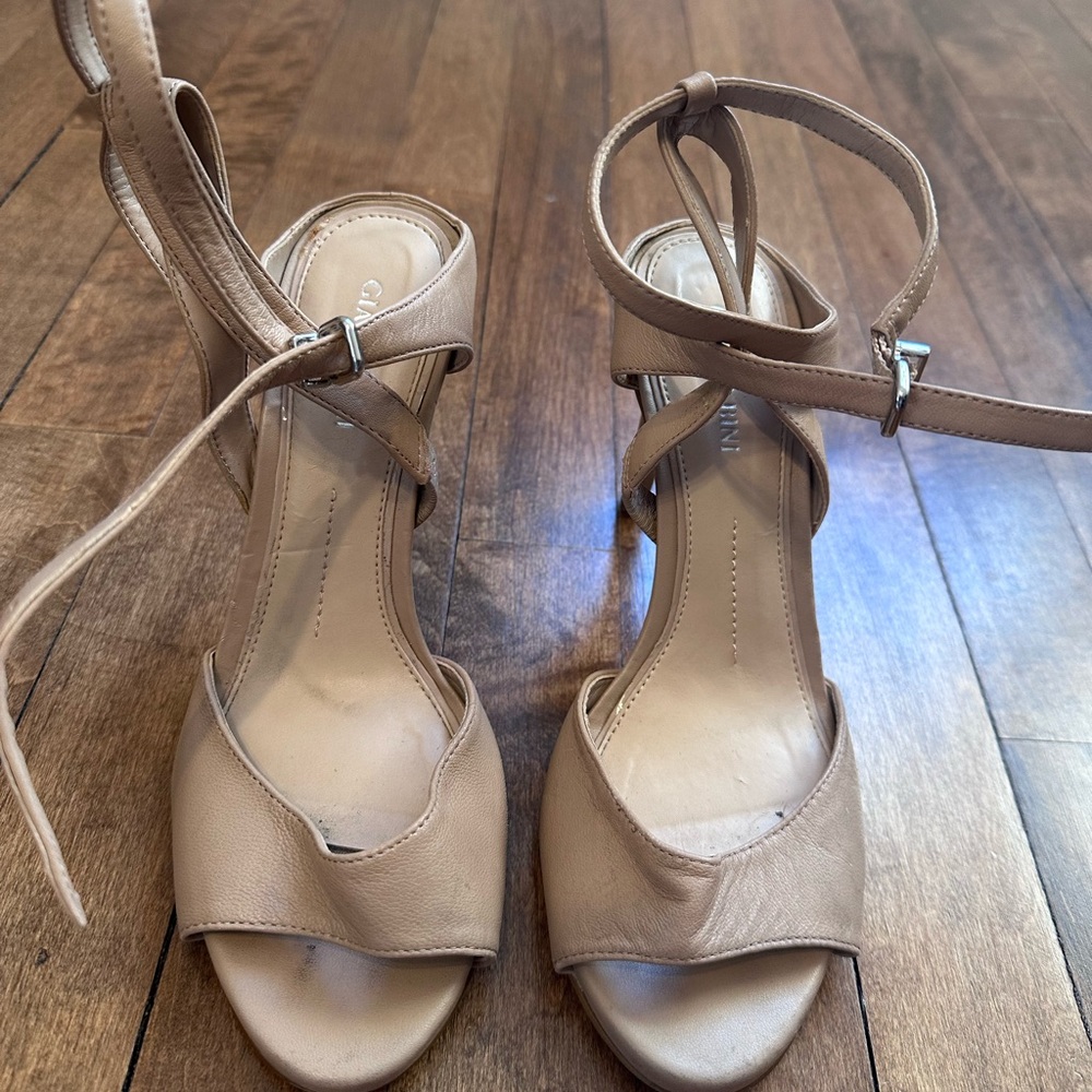Gianni Bini Beige Ankle Strap Heels